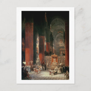 Procession in Seville Cathedral, 1833 (oil on canv Postcard