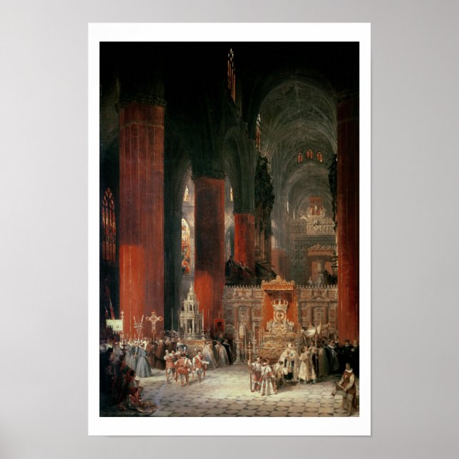 Procession in Seville Cathedral, 1833 (oil on canv Poster (Front)