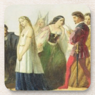 Procession of characters from Shakespeare (oil on Coaster