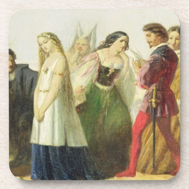 Procession of characters from Shakespeare (oil on Coaster (Front)
