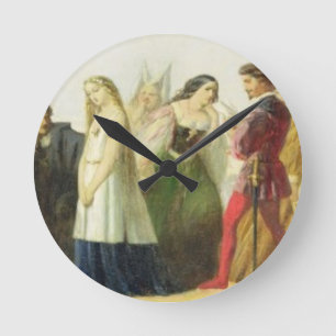 Procession of characters from Shakespeare (oil on Round Clock