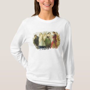 Procession of characters from Shakespeare (oil on T-Shirt