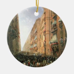 Procession of Corpus Christi in Via Dora Grossa, T Ceramic Tree Decoration