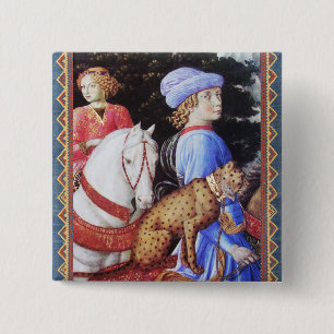 Procession of Magus Melchior,Horse Riders,Wild Cat 15 Cm Square Badge