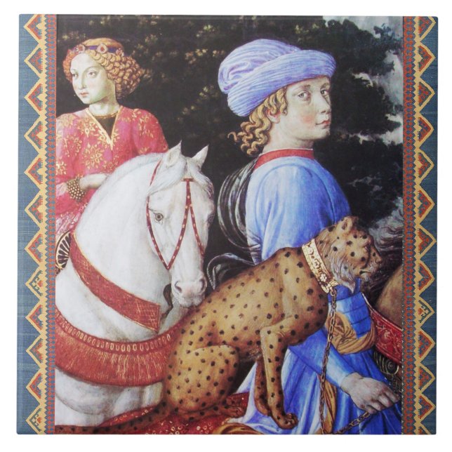 Procession of Magus Melchior,Horse Riders,Wild Cat Tile (Front)