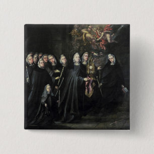 Procession of St. Clare with the Eucharist 15 Cm Square Badge