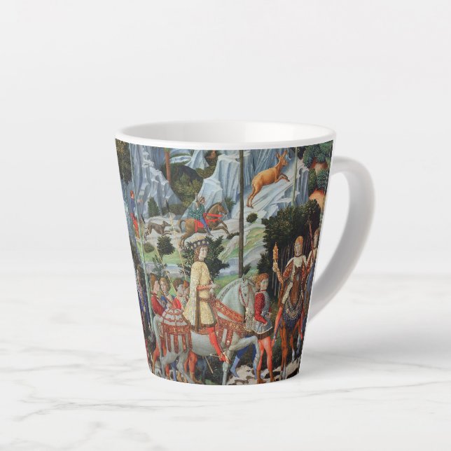 Procession of the Magi-Benozzo Gozzoli Small Latte Mug (Right Angle)