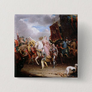 Procession to the Roiall Justs Holden in Smithfiel 15 Cm Square Badge