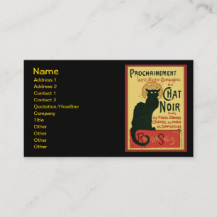 Prochainement Le Chat Noir, Theophile Steinlen Business Card