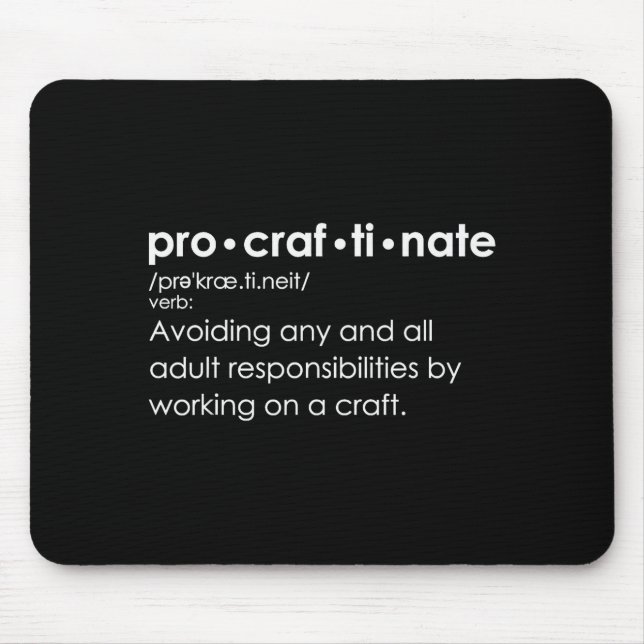Procraftinate Definition - Avoiding Any And All Ad Mouse Mat (Front)