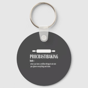 Procrastibaking Funny Definition - Baking Lovers & Key Ring