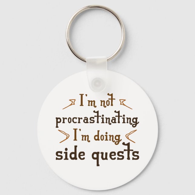 Procrastinating Side Quest Key Ring (Front)