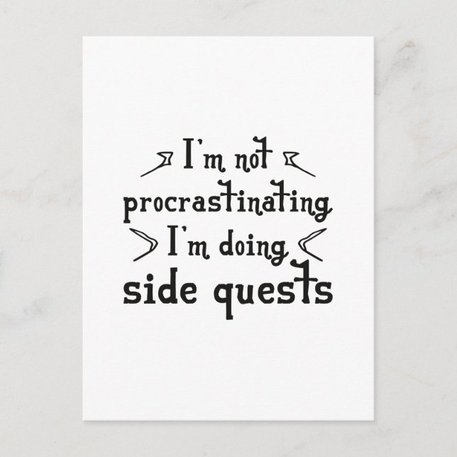Procrastinating Side Quest Postcard (Front)