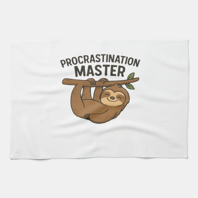 Procrastination Master Classic T-Shirt Tea Towel (Horizontal)