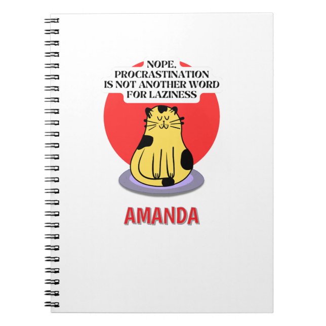 Procrastination Theme Cat's Meme  Notebook (Front)