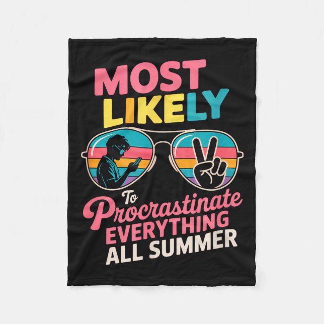 Procrastinator Gift Funny Summer Quote Lazy Lifest Fleece Blanket (Front)