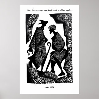 Prodigal Son Art Print Luke 15 24 Scripture Poster