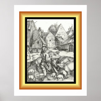 Prodigal Son ~ Engraving 1497 By Albrecht Dürer ~ Poster