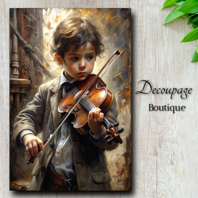 Prodigy's Melody Vintage Violinist Decoupage Tissue Paper (Prodigy's Melody Vintage Violinist Decoupage Tissue Paper By Decoupage Boutique)
