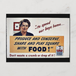 Produce And Conserve Share And Play Square With Fo Postcard