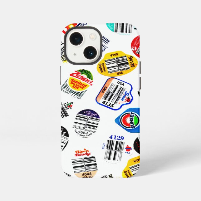 Produce Barcode Stickers iPhone Case (Back)