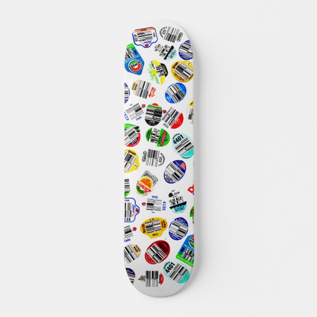 Produce Barcode Stickers Skateboard (Front)