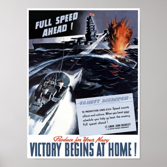 Produce For Your Navy -- WWII Poster (Front)