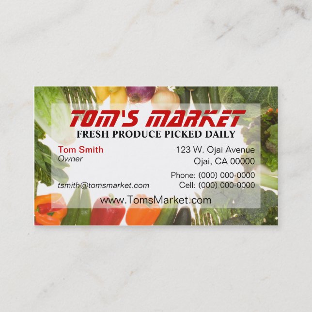 Produce Market Business Card (Front)
