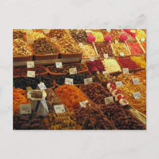 Produce stall, Boqueria market, Barcelona, Spain Postcard