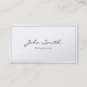 Producer Classy White Border Business Card