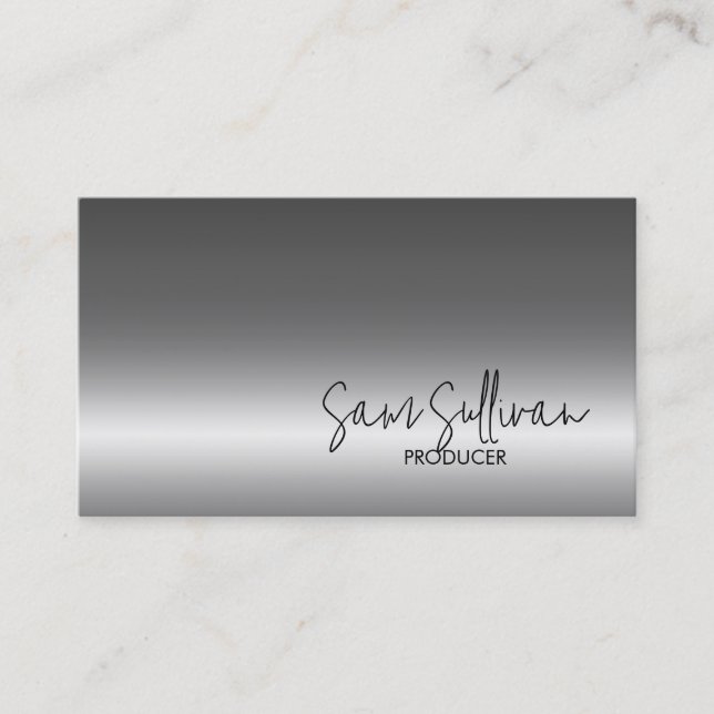 Producer Entertainment Faux Silver Business Card (Front)