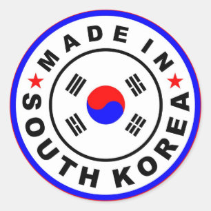 product country flag label made in south korea