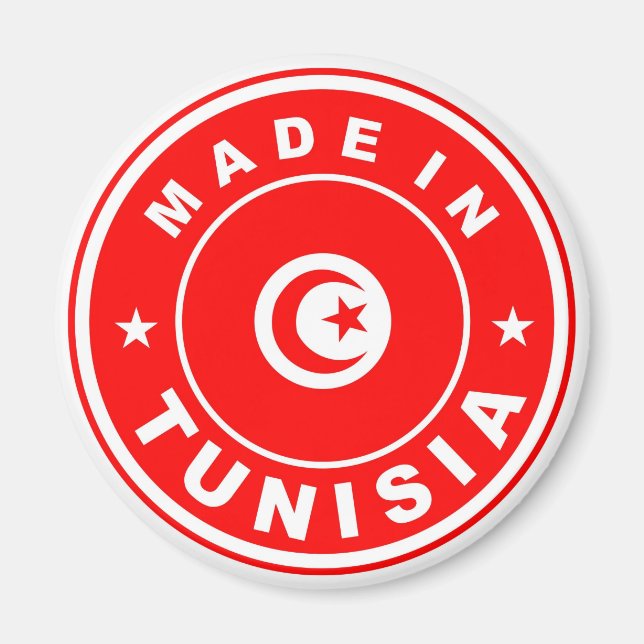 product country flag label made in tunisia magnet (Front)