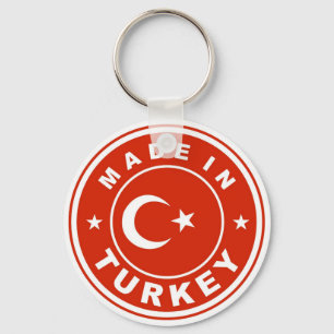 product country flag label made in turkey key ring