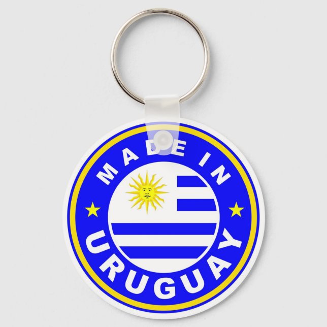 product country flag label made in uruguay key ring (Front)