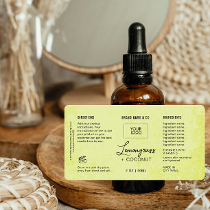  Product Customizable Lemon Green Rustic Label