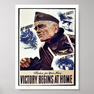Product For Your Navy, Victory Begins At Home Poster