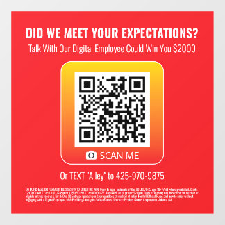 Product Genius Red 8x8 Window Cling - Sweepstakes