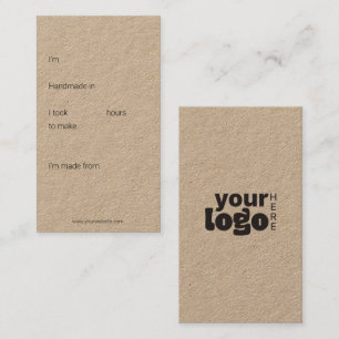 Product Information Hang Tag Minimalist Care