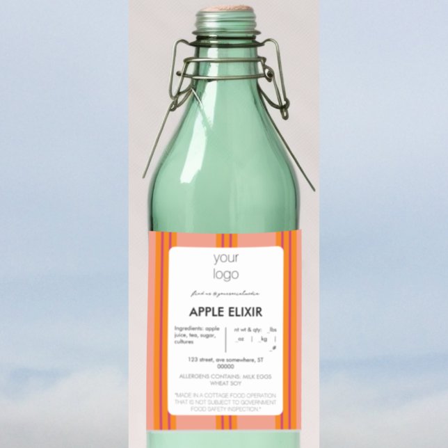 Product Ingredient Cottage Food Label  (Creator Uploaded)