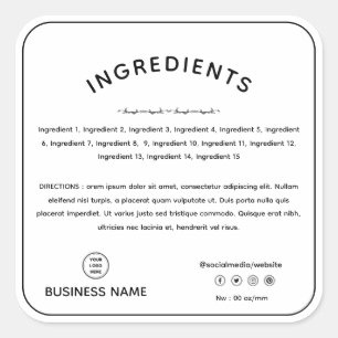 Product Ingredient Direction With Logo Label