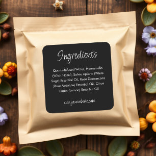 Product Ingredient Label Black