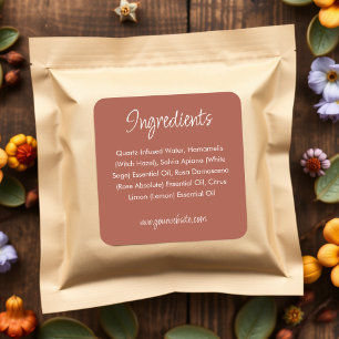 Product Ingredient Label Terracotta Orange