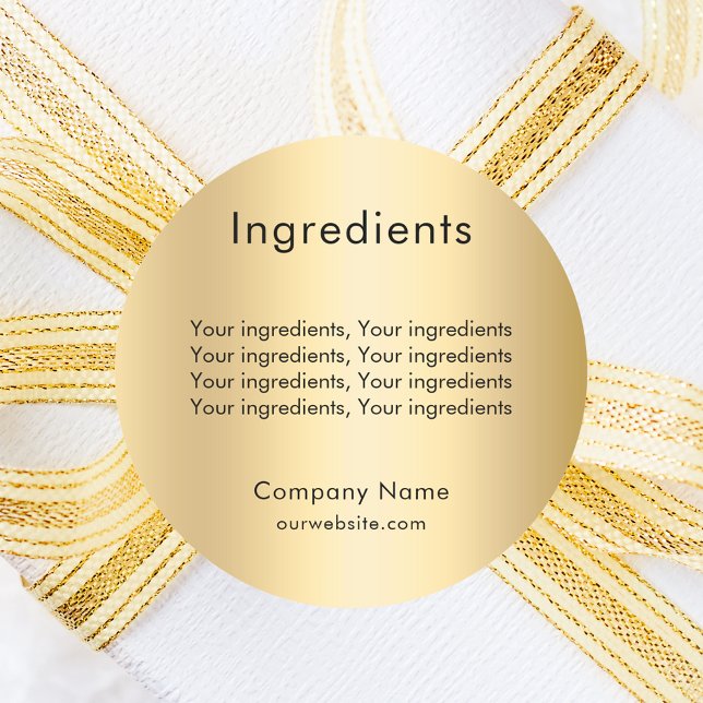 Product ingredient listing gold business label (Creator Uploaded)