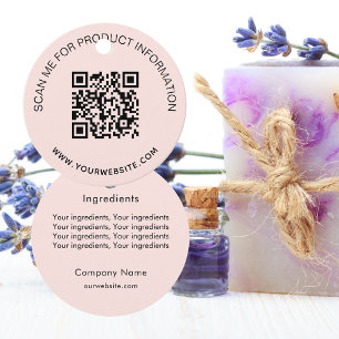 Product ingredient listing QR code business label