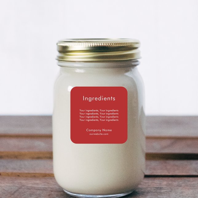 Product ingredient listing red white  label (Creator Uploaded)