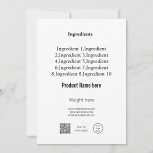 Product ingredients add product name title weight invitation