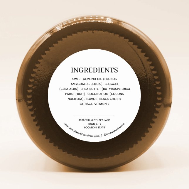 Product Ingredients  Classic Round Sticker (Creator Uploaded)