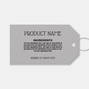Product Label with Ingredients List