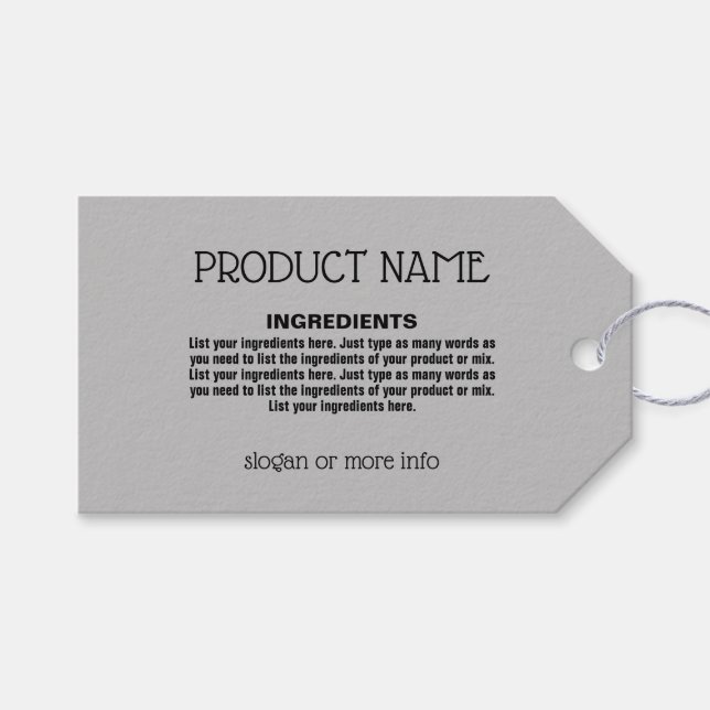 Product Label with Ingredients List (Front (Horizontal))